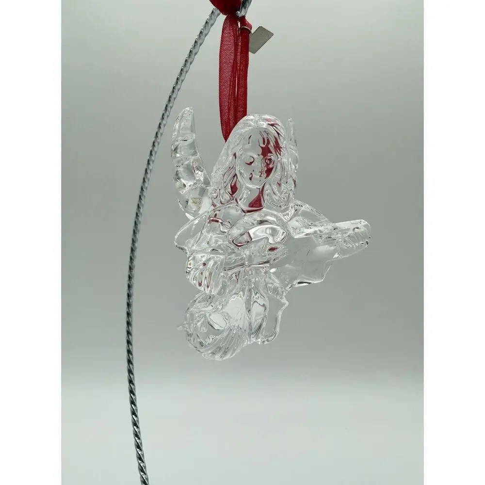 Waterford Crystal Angel Playing Lute Christmas Ornament 4” Vintage 2003